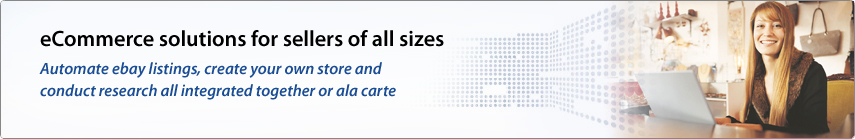 eCommerce solutions for sellers of all sizes. Automate ebay listings, create your own store and conduct research all integrated together or ala carte. Tens of thousands of merchants use Vendio to sell $1.6 BILLION in merchandise each year